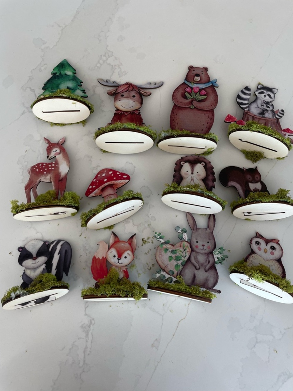 Woodland Nursery Decor Set- Forest Animal Shelf Decor- Baby Room Woodland Theme